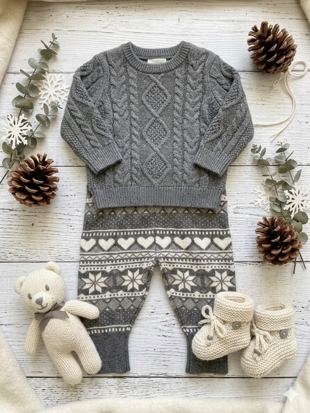 Y2K VINTAGE BNWT Joe Fresh Baby Fair Isle Leggings - Size 3-6M NWT